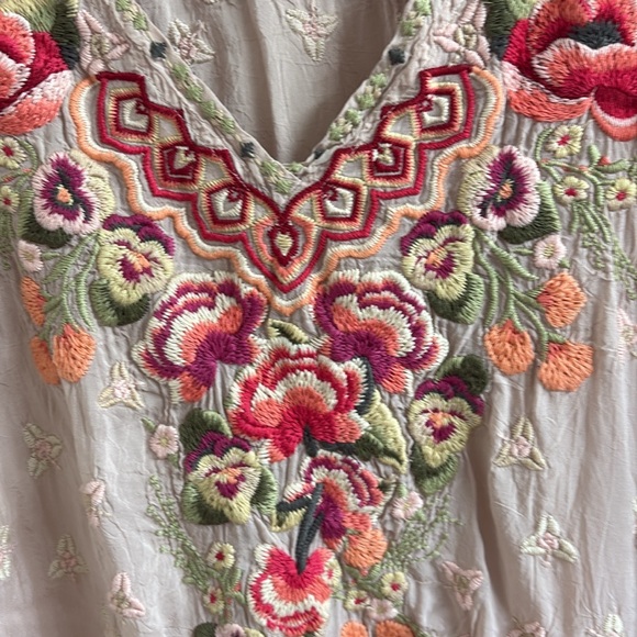 Johnny Was Pink Embellished Long Sleeve Tunic - Picture 3 of 6